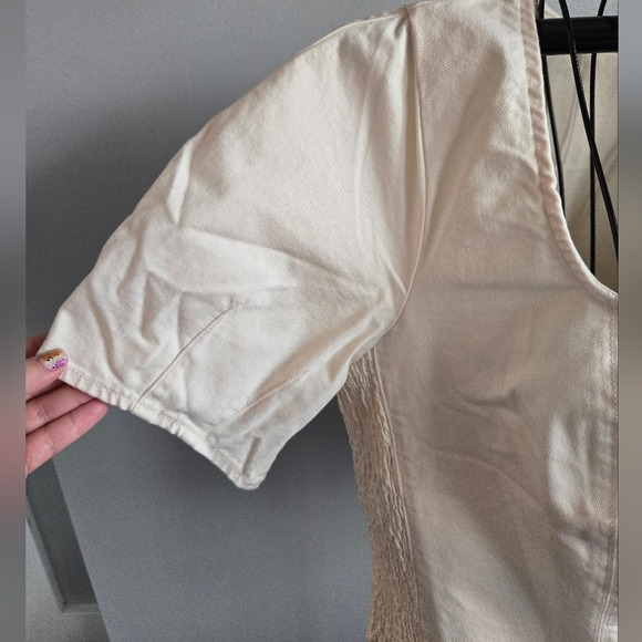 NWT Old Navy Women's Cream Denim Square Neck Top 2X - Picture 4 of 9